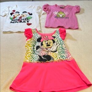 Disney Minnie Mouse Pink Dress and T-Shirt Trio